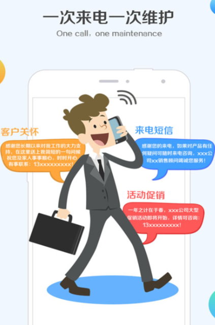 挂机短信（一次来电一次宣传）
